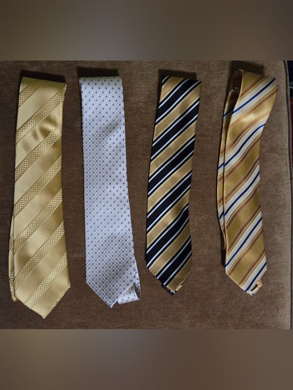 Classic Men's Gold & Silver Striped Necktie Collection